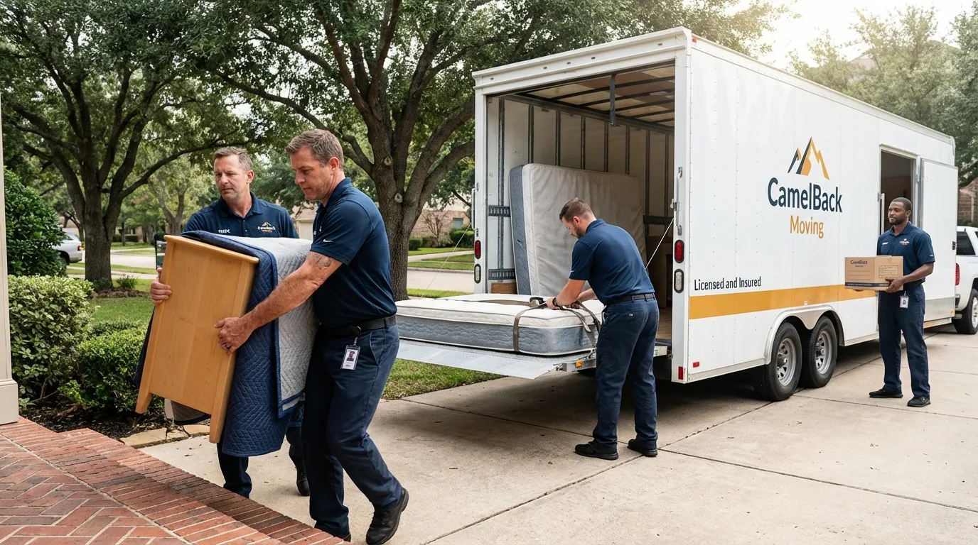 Crew loading residential truck for cross-state move from Haverstraw, NY